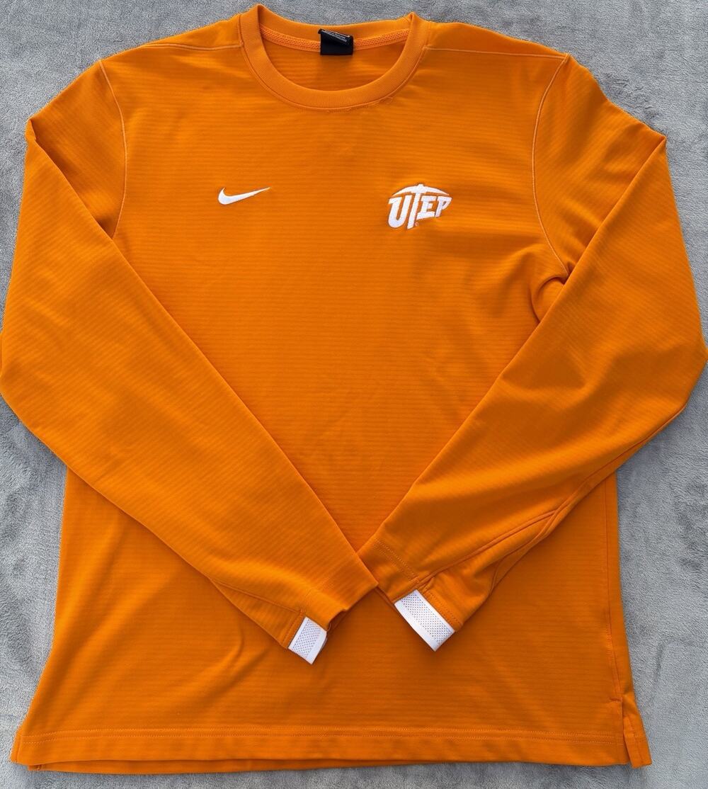 UTEP Miners Football Nike Sideline Pullover Orange Team Issue